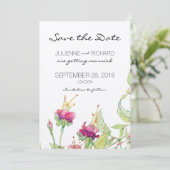 ボヘミアンフラワル モダン ウェディング セーブ・ザ・デート 招待状 (スタンド正面)