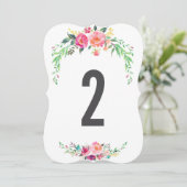 ボヘミアンフラワーのウェディングテーブルナンバー 招待状 (スタンド正面)