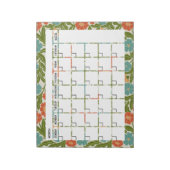 ボヘミアンフラワーカレンダーメモ帳 ノートパッド (回転)