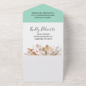 ボヘミアンフラワーテラコッタウェディング オールインワン招待状 (外側)