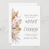 ボヘミアンフラワーテラコッタウェディング セーブザデート (正面/裏面)