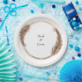 ボヘミアンフラワーテラコッタウェディング ペーパープレート (パーティー)