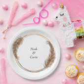 ボヘミアンフラワーテラコッタウェディング ペーパープレート (パーティー)