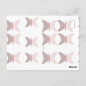 ボヘミアンフラワーバタフライ パステルピンクの誕生日招待状 ポストカード (裏面)