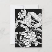 ボヘミアンフラワーブラックホワイトRSVPカード 出欠カード (裏面)