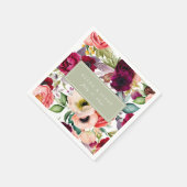 ボヘミアンフラワープリントペーパーナプキン スタンダードカクテルナプキン (角)