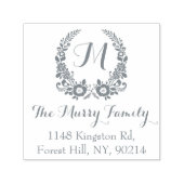 ボヘミアンフラワーリースモノグラムカスタム セルフインキングスタンプ (デザイン)