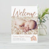 ボヘミアンフラワーレインボー フォト 出生発表 招待状 (スタンド正面)