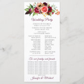 ボヘミアンフラワーロマンスウェディングプログラム プログラム (裏面)