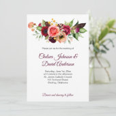 ボヘミアンフラワーロマンスウェディング招待状 案内状 (スタンド正面)