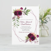 ボヘミアンフラワーロマンスジオメトリックウェディング 案内状 (スタンド正面)