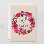 ボヘミアンフラワーロマンチック挙式招待状 招待状 (裏面)