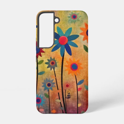 ボヘミアンフラワー カラフル SAMSUNG GALAXYケース (裏面)