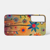 ボヘミアンフラワー カラフル SAMSUNG GALAXYケース (裏面横)