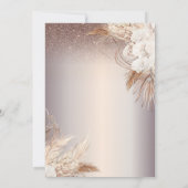 ボヘミアンフラワー、ストリングライトがきらきら 65歳の誕生日 招待状 (裏面)