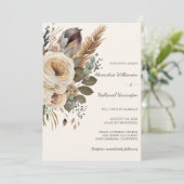 ボヘミアンフラワー＆フェザーウェディング 招待状 (スタンド正面)