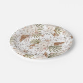 ボヘミアンフラワー&フェザー ペーパープレート (アングル)