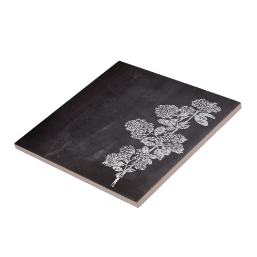 ボヘミアンフランスのシックな田舎の黒板植物学 タイル (側面)