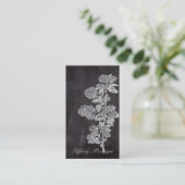 ボヘミアンフランスのシックな田舎の黒板植物学 名刺 (スタンド正面)