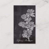 ボヘミアンフランスのシックな田舎の黒板植物学 名刺 (正面)