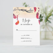 ボヘミアンフリースピリット結婚式招待状rsvp 出欠カード (スタンド正面)