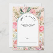 ボヘミアンフローラおむつラッフルチケット招待状 招待状 (正面)