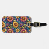 ボヘミアンフローラの夢鮮やか景パターン ラゲッジタグ (正面横)