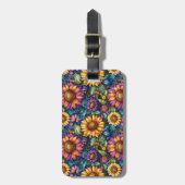 ボヘミアンフローラの夢鮮やか景パターン ラゲッジタグ (正面縦)