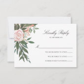 ボヘミアンフローラエレガントフレームライトマ結婚ーヴ 出欠カード (正面)