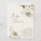 ボヘミアンフローラセージ緑ベビーシャワー 招待状 (正面)