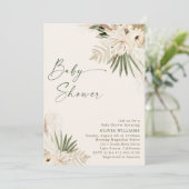 ボヘミアンフローラセージ緑ベビーシャワー 招待状 (スタンド正面)