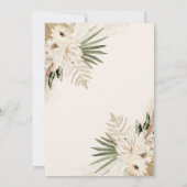 ボヘミアンフローラセージ緑ベビーシャワー 招待状 (裏面)