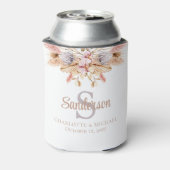 ボヘミアンフローラダスティピパーソナライズされたンク結婚ズ 缶クーラー (缶裏面)