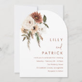 ボヘミアンフローラテラコッタアー結婚チズ 招待状 (正面)