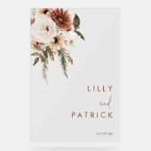 ボヘミアンフローラテラコッタ結婚ズ アクリルサイン (正面)