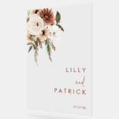 ボヘミアンフローラテラコッタ結婚ズ アクリルサイン (傾斜)