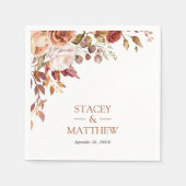 ボヘミアンフローラテラコッタ結婚ズ スタンダードカクテルナプキン (正面)