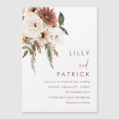 ボヘミアンフローラテラコッタ結婚ズ マグネット招待状 (正面)