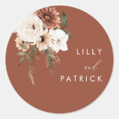 ボヘミアンフローラテラコッタ結婚ズ ラウンドシール (正面)