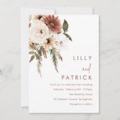 ボヘミアンフローラテラコッタ結婚ズ 招待状 (正面)