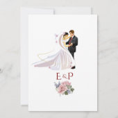 ボヘミアンフローラテラコッタ結婚式招待状 招待状 (裏面)