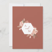 ボヘミアンフローラテラコッタ&アイボリー結婚ズ 招待状 (裏面)