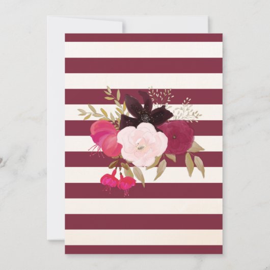 ボヘミアンフローラハネムーンシャワー招待状 招待状 (裏面)