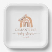 ボヘミアンフローラパステルレインボーベビーシャワー ペーパープレート (正面)