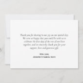 ボヘミアンフローラピンクネイビー結婚スクリプトありがとう サンキューカード (裏面)