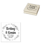 ボヘミアンフローラフレームと矢印パーソナライズされたカスタム ラバースタンプ (押印)