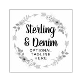 ボヘミアンフローラフレームと矢印パーソナライズされたカスタム ラバースタンプ (インプリント)