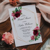 ボヘミアンフローラブルゴーニュブライダルシャワー 招待状