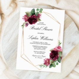 ボヘミアンフローラブルゴーニュブライダルシャワー 招待状