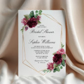 ボヘミアンフローラブルゴーニュブライダルシャワー 招待状